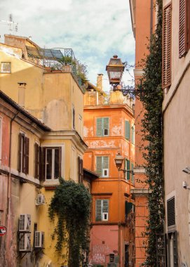 Rome adlı - İtalya - 01/04/2018 - üstünde Trastevere'nin Roma büyüleyici ortaçağ mahalle