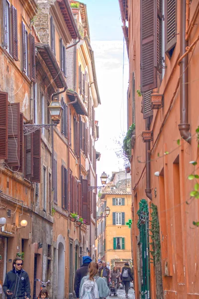 Římě Itálie 2018 Okouzlující Středověké Čtvrti Trastevere Římě — Stock fotografie