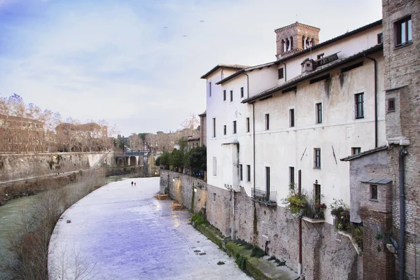 Vista Rio Tibre Paisagem Urbana Roma Itália — Fotografia de Stock