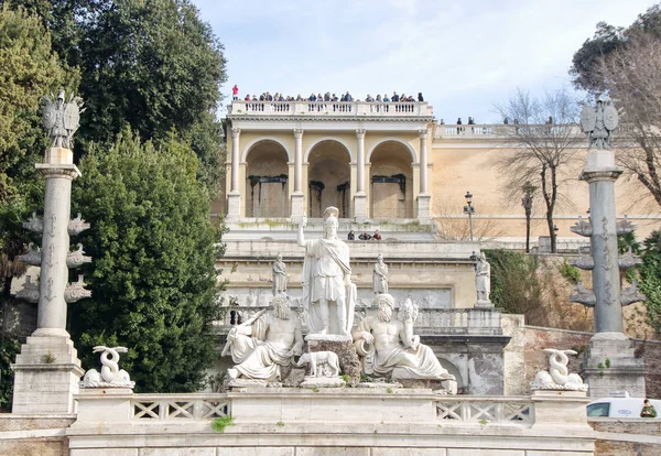 Roma Itália 2018 Vista Colina Terraço Pincio Piazza Del Popolo — Fotografia de Stock