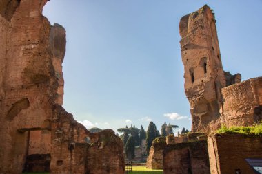 Roma, İtalya, 01/06/2018 - görkemli kompleks Caracalla Hamamları, Roma, İtalya Roma thermae