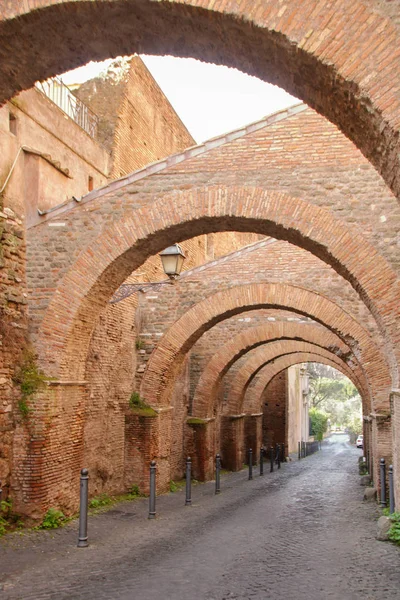 Antica Strada Clivus Scauri Sul Colle Celio Roma — Foto Stock