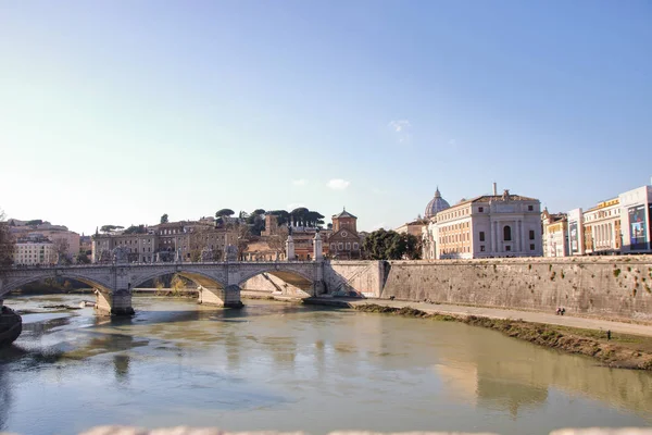 Vista Ponte Tibre Sant Angelo Roma Itália — Fotografia de Stock