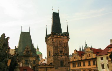Eski Şehir Köprüsü Kulesi Prag eski şehir kapısına stare mesto, Çek Cumhuriyeti