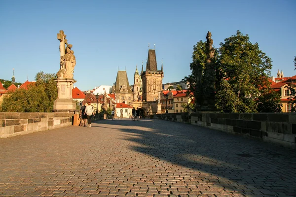 Prag Çek Cumhuriyeti 2015 Üzerinde Charles Bridge Prague Çek Cumhuriyeti — Stok fotoğraf