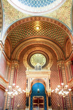 Prag'da - Çek Cumhuriyeti - 07/27/2015 üzerinde-İspanyolca sinagog iç