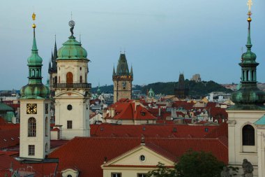 Prag - Çek Cumhuriyeti, - 07/26/2015 - Prag görünümü cityscape Sunset'teki, Çek Cumhuriyeti