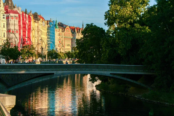 Paysage Urbain Prague Sur Rivière Vltava — Photo