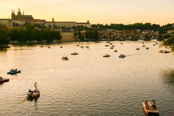 Prague Czech Republic 2015 View Prague Cityscape Sunset Czech Republic — стоковое фото