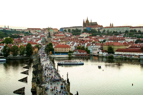 Prague Czech Republic 2015 View Prague Cityscape Sunset Czech Republic — стоковое фото