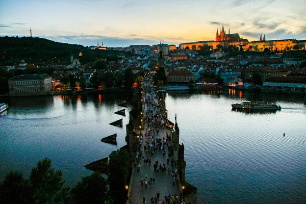 Prague Czech Republic 2015 View Prague Cityscape Sunset Czech Republic — стоковое фото