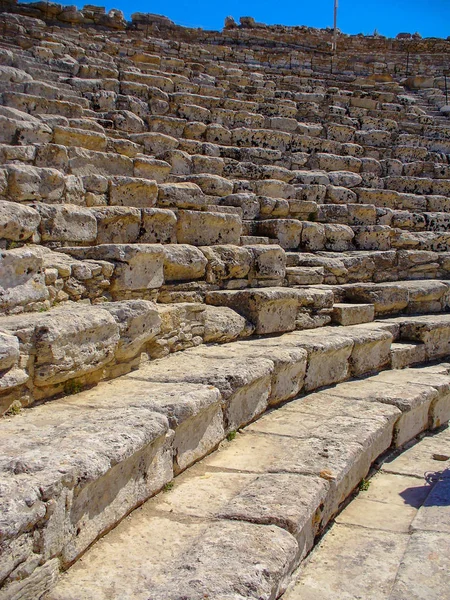 Arkeolojik Segesta Calatafimi Sicilya Talya Nın Segesta Şehir Yunan Tiyatrosu — Stok fotoğraf