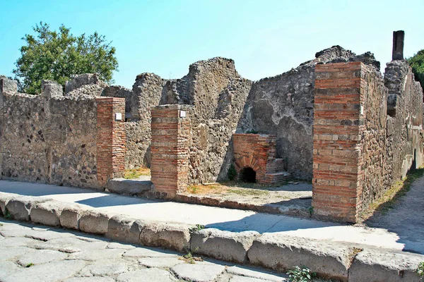 Vid Pompeji 2017 Ruinerna Antika Romerska Staden Pompeji Förstördes Vid — Stockfoto