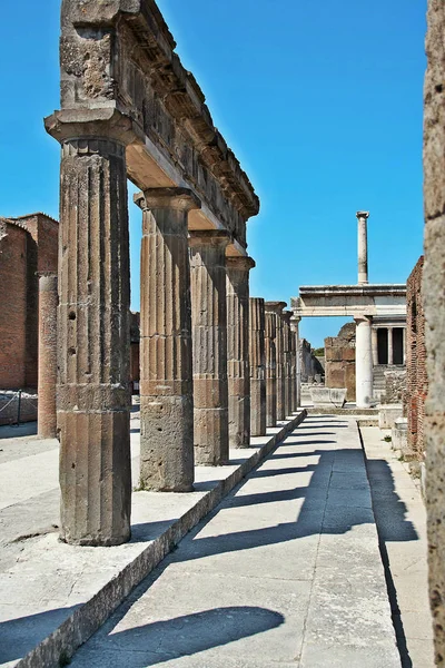 Vid Pompeji 2017 Ruinerna Antika Romerska Staden Pompeji Förstördes Vid — Stockfoto