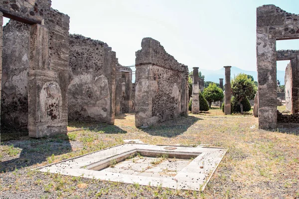 Vid Pompeji 2017 Ruinerna Antika Romerska Staden Pompeji Förstördes Vid — Stockfoto