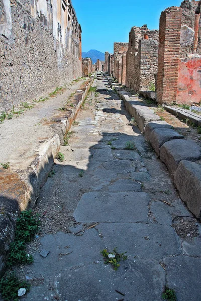 ポンペイ 2017 古代ローマ時代のポンペイの町 のヴェスヴィオ山の噴火によって破壊された跡 — ストック写真