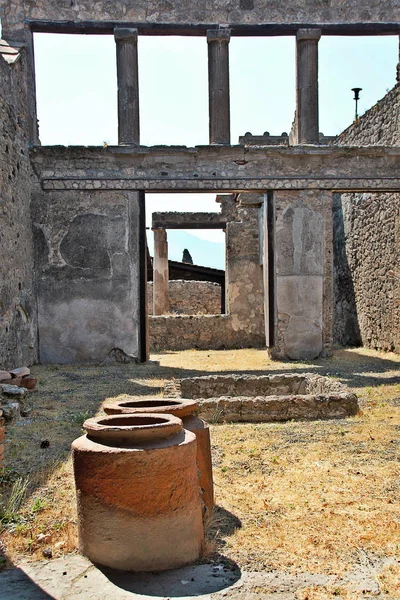 Bij Pompei 2017 Ruïnes Van Oude Romeinse Stad Pompeii Vernietigd — Stockfoto