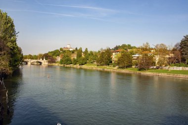 Manzara nehir Po, Torino, İtalya