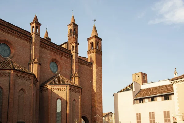 Den Staden Alba Och Dess Katedral Piemonte Italien — Stockfoto
