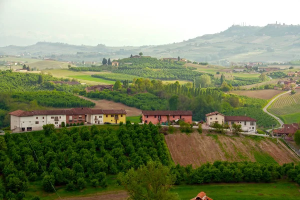 Krajobraz Langhe Piemont Włochy — Zdjęcie stockowe