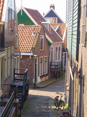 Volendam, Hollanda'nın pitoresk sokak 