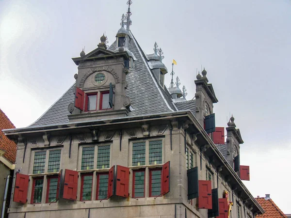 Παλιά Αρχιτεκτονικές Πόλη Της Πόλης Του Enkhuizen Στην Ολλανδία — Φωτογραφία Αρχείου