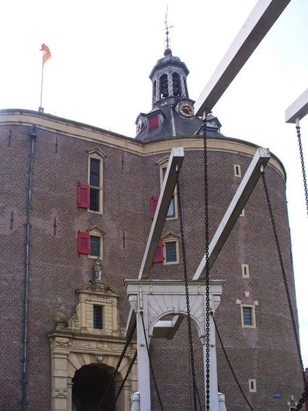 Drommedaris Oude Poort Naar Oude Stad Van Enkhuizen Nederland — Stockfoto