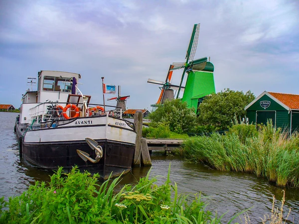 Windmills Zaanse Schans Free Museum Park Noord Holland Province Amsterdam — Stock Photo, Image