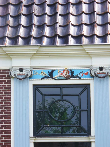 Détail Vieilles Maisons Bois 19Ème Siècle Sur Les Canaux Zaanse — Photo