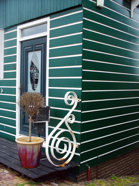 Типичный Деревянный Дом Острове Маркен Провинции Норд Голландия Нидерланды — стоковое фото