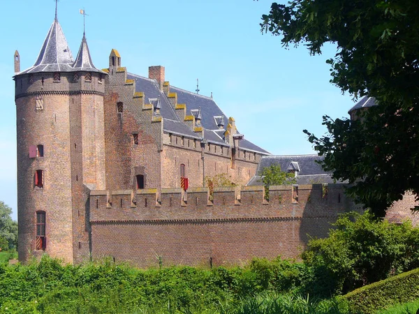 Kale Muiderslot Güzel Iyi Ortaçağ Kalesi Holland Devam Etti — Stok fotoğraf