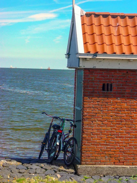 Bicicleta Puerto Isla Marken Países Bajos — Foto de Stock