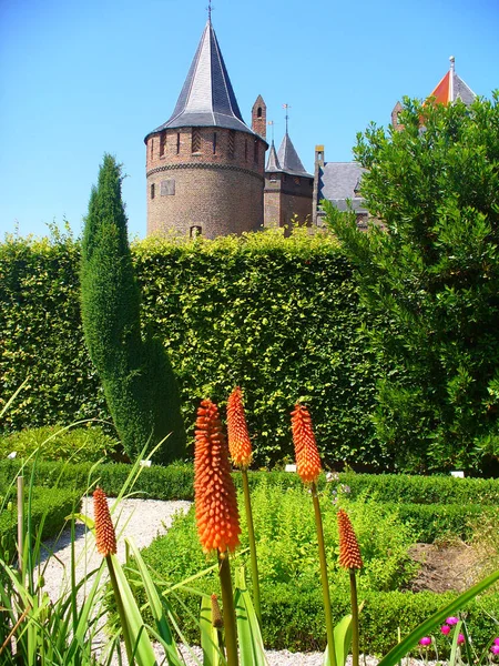 Zamek Muiderslot Najpiękniejszych Najlepszych Przechowywane Średniowieczny Zamek Holandii — Zdjęcie stockowe