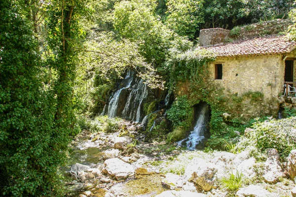 The ancient water mill in the natural reserve of Morigerati, by Bussento river in Cilento National Park, Salerno province, Campania, Italy