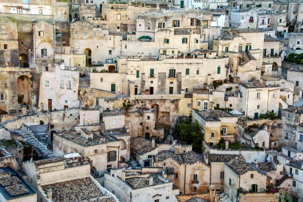 Vista Sulla Città Matera Pietre Storiche Patrimonio Mondiale Dell Unesco — Foto Stock