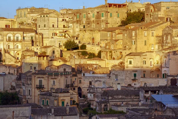 Vista Ciudad Matera Piedras Históricas Patrimonio Wolrd Unesco Matera Basilicata — Foto de Stock