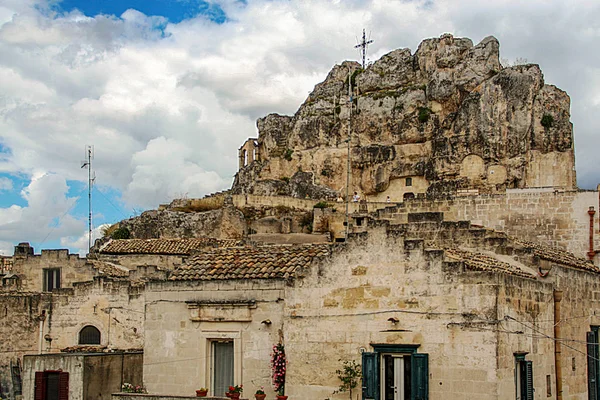 Vue Sur Ville Matera Les Pierres Historiques Patrimoine Mondial Unesco — Photo