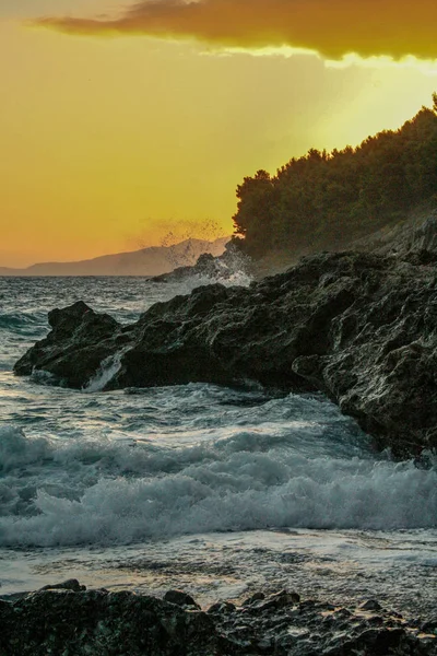 Sunseton Plaj Fiumicello Maratea Basilicata Talya — Stok fotoğraf