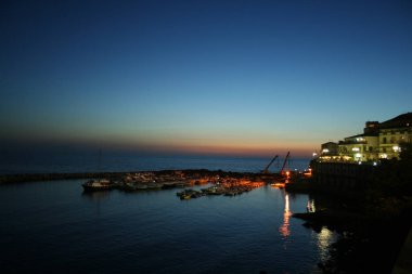 görünümünü Diamante adlı günbatımı, Calabria, İtalya