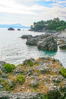 Yatay bölgenin Maratea kıyı şeridi Basilicata, İtalya