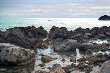 Yatay bölgenin Maratea kıyı şeridi Basilicata, İtalya