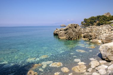 Maratea sahilinin küçük körfezi, Basilicata, İtalya