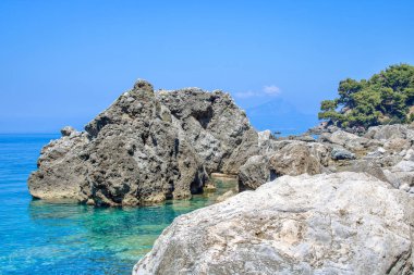 Maratea sahilinin küçük körfezi, Basilicata, İtalya