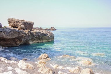 Maratea sahilinin küçük körfezi, Basilicata, İtalya