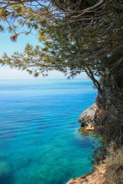 Sahil manzarası ve Maratea denizi, Basilicata, İtalya 