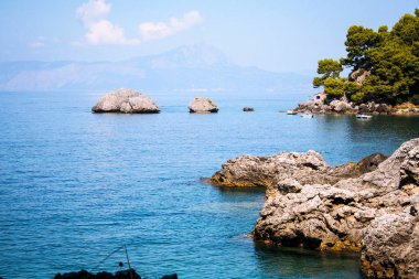 Maratea sahilinin küçük körfezi, Basilicata, İtalya