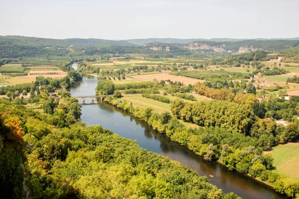 Vale e rio Dordogne — Fotografia de Stock