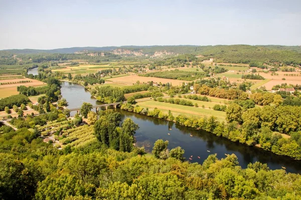 Dordogne山谷和河流 — 图库照片