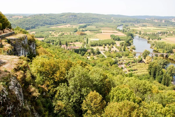 Vale e rio Dordogne — Fotografia de Stock