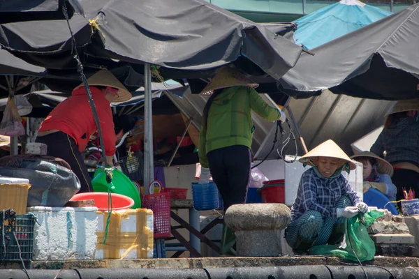 Hoi Vietnam Augusti 2019 Traditionell Marknad Floden Thu Bon — Stockfoto